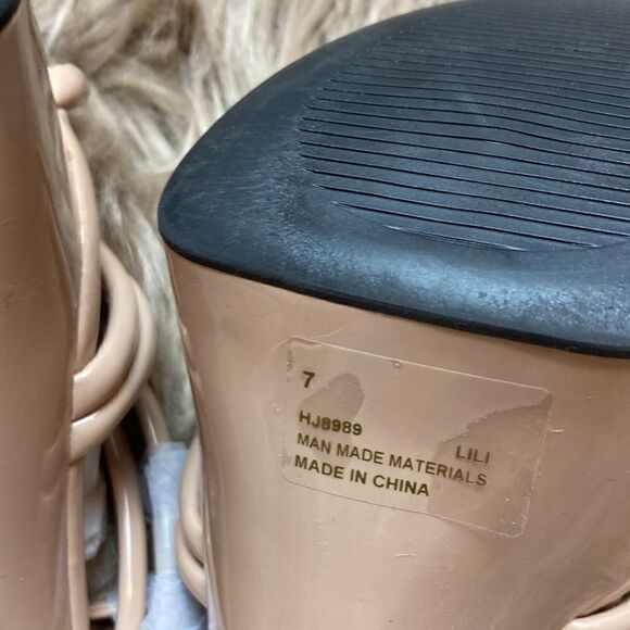 Cape Robbin Lili Nude Ankle Strap Platform Heels/ stilettos - Picture 9 of 13